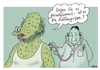 Cartoon: Krötengrippe (small) by Klaus Pitter tagged grippe,diagnose,grippewelle,arzt,patient,untersuchung