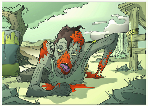 Cartoon: Il giorno degli zombi (medium) by Leonardo Pandolfi tagged leonardo,pandolfi,illustration,comics,illustrazione,fumetto,characters,design