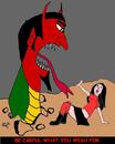 Cartoon: Bad Wishes (small) by Mewanta tagged devil,satan