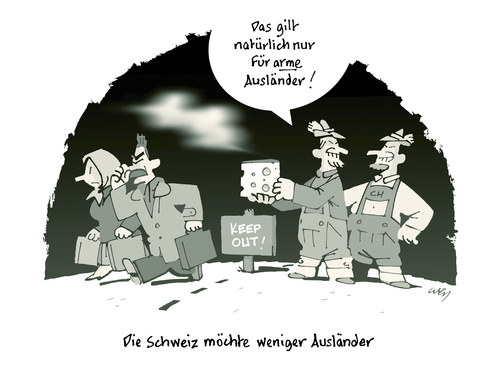 Cartoon: Ausländer in der Schweiz (medium) by Weyershausen tagged schweiz,ausländer