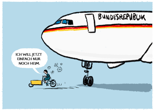 Cartoon: Deutsche Flugscham... (medium) by markus-grolik tagged baerbock,panne,pleite,flugbereitschaft,deutschland,flugscham,baerbock,panne,pleite,flugbereitschaft,deutschland