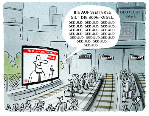 Cartoon: Bahnstreik (medium) by markus-grolik tagged gdl,streik,deutschland,pandemie,3g,deutsche,bahn,bahnreisende,geduld,gdl,streik,deutschland,pandemie,3g,deutsche,bahn,bahnreisende,geduld
