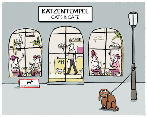 Cartoon: Cats only... (medium) by markus-grolik tagged katzen,kaffee,katzentempel,cafe,hunde,verbot,zutritt,mensch,tier,haustier,illustration,cartoon,haustiere,katzencafe,katze,restaurant,katzen,kaffee,katzentempel,cafe,hunde,verbot,zutritt,mensch,tier,haustier,illustration,cartoon,haustiere,katzencafe,katze,restaurant
