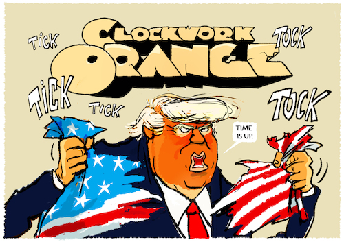 Cartoon: Countdown... (medium) by markus-grolik tagged trump,donald,usa,wahlen,countdown,clockwork,orange,kubrick,gewalt,kapitol,wahlergebnis,betrug,vorwurf,demokratie,spaltung,trump,donald,usa,wahlen,countdown,clockwork,orange,kubrick,gewalt,kapitol,wahlergebnis,betrug,vorwurf,demokratie,spaltung