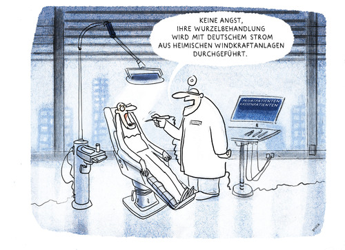 Cartoon: .... (medium) by markus-grolik tagged grolik,windenergie,cartoon,stromtrasse,stromversorgung,netzausbau,rumdoktorn,kosten,energiewende