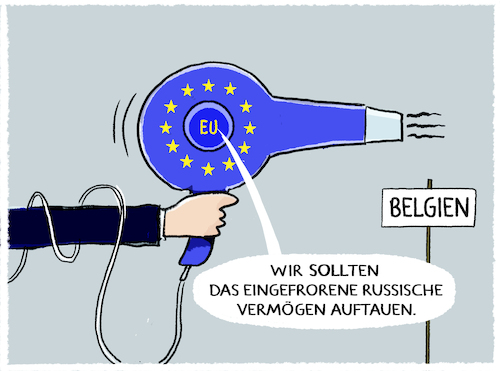 Cartoon: EU-Sanktionen... (medium) by markus-grolik tagged europa,sanktionen,gelder,eu,russland,krieg,putin,vermoegen,belgien,ukraine,europa,sanktionen,gelder,eu,russland,krieg,putin,vermoegen,belgien,ukraine