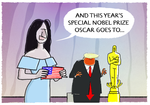 Cartoon: Hollywood... (medium) by markus-grolik tagged trump,maga,usa,nobel,prize,oscar,hollywood,kino,traumfabrik,preis,preisverleihung,film,schauspieler,trump,maga,usa,nobel,prize,oscar,hollywood,kino,traumfabrik,preis,preisverleihung,film,schauspieler