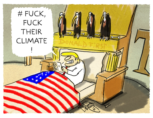 Cartoon: Klimakiller NR 1 (medium) by markus-grolik tagged trump,donald,usa,paris,klimabkommen,kündigung,trump,donald,usa,paris,klimabkommen,kündigung