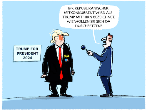 Cartoon: Trump kandidiert wieder... (medium) by markus-grolik tagged donald,trump,ankuendigung,kandidatur,usa,praesident,republikaner,praesidentschaft,midterms,de,santis,donald,trump,ankuendigung,kandidatur,usa,praesident,republikaner,praesidentschaft,midterms,de,santis