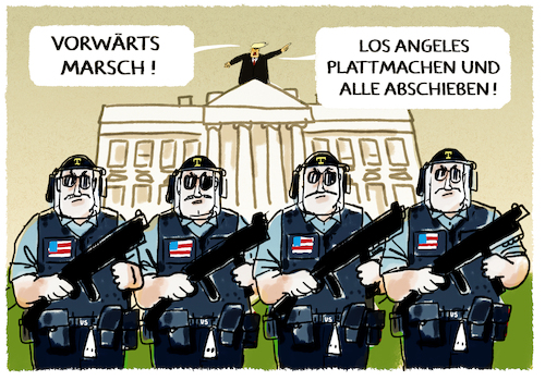 Cartoon: Trump wütet in Los Angeles (medium) by markus-grolik tagged praesident,trump,abschiebung,nationalgarde,usa,los,angeles,buergerkrieg,kalifornien,bundespolizei,aufstaende,proteste,westkueste,abschiebungspolitik,trumpregierung,eskalation,praesident,trump,abschiebung,usa,los,angeles,buergerkrieg,kalifornien,bundespolizei,aufstaende,proteste,westkueste,abschiebungspolitik,trumpregierung,eskalation
