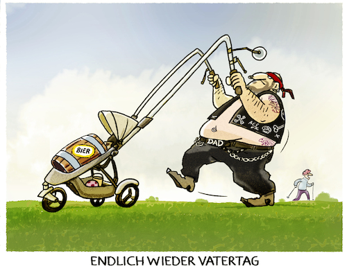 Cartoon: Vatertag (medium) by markus-grolik tagged vatertag,chopper,mann,maenner,bier,familie,rolle,vaeter,papa,vatertag,chopper,mann,maenner,bier,familie,rolle,vaeter,papa