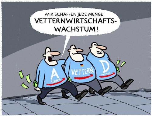 Cartoon: Vetternwirtschaft... (medium) by markus-grolik tagged korruption,partei,angestellt,angestellte,verwandte,verwandtschaft,afd,vetternwirtschaft,deutschland,ostdeutschland,sachsen,anhalt,landesverband,korruption,partei,angestellt,angestellte,verwandte,verwandtschaft,afd,vetternwirtschaft,deutschland,ostdeutschland,sachsen,anhalt,landesverband