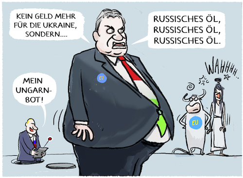 Cartoon: Viktor Orban... (medium) by markus-grolik tagged viktor,orban,ungarn,wahlkampf,eu,europa,putin,russland,ukraine,krieg,oel,oelpreis,selensky,unterstuetzung,veto,einstimmigkeit,trump,vance,usa,viktor,orban,ungarn,wahlkampf,eu,europa,putin,russland,ukraine,krieg,oel,oelpreis,selensky,unterstuetzung,veto,einstimmigkeit,trump,vance,usa