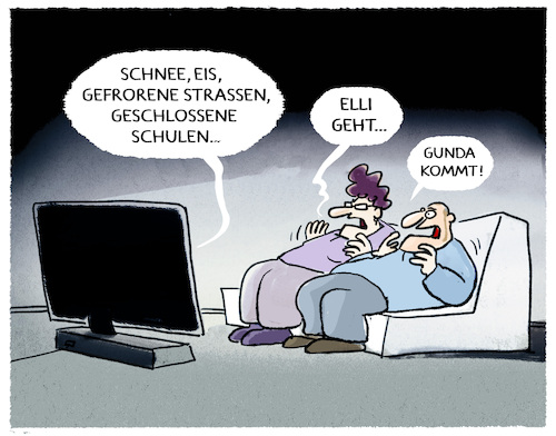 Cartoon: Winter... (medium) by markus-grolik tagged winter,wetterdienst,wetter,warnung,gunda,elli,glätte,eis,stillstand,schulen,winter,wetterdienst,wetter,warnung,gund,elli,glätte,eis,stillstand,schulen