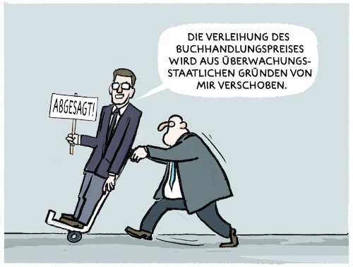 Cartoon: Wolfram W. (medium) by markus-grolik tagged wolfram,weimer,buchhandlungspreis,ueberwachung,deutschland,kutur,freiheit,buchhandlungen,absage,kulturstaatsminister,wolfram,weimer,buchhandlungspreis,ueberwachung,deutschland,kutur,freiheit,buchhandlungen,absage,kulturstaatsminister