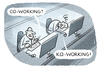 Cartoon: Arbeitswelt (small) by markus-grolik tagged co,working,krank,tot,müde,burnout,depression,geld,arbeit,überarbeiten,ausbeuten,digital,bildschirmarbeit,grolik,cartoon
