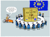 Cartoon: EU beschliesst Munitionspaket (small) by markus-grolik tagged eu,munitionspaket,ukraine,krieg,12,monate,lieferzeit,lastenfahrrad,europa,langsamkeit,buerokratie,verwaltung,beschluesse
