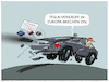 Cartoon: Musk verliert EU-Marktanteile... (small) by markus-grolik tagged musk,tesla,maga,usa,byd,eauto,elektroauto,verkauf,vw,acea,elektroautobauer,gigafactory,elektrobauer,autohersteller,verlust,verluste