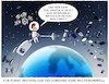 Cartoon: Satellitenschrott (small) by markus-grolik tagged weltraumschrott,esa,satelliten,sonde,orbit,raketenreste,all,weltall,erde