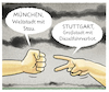Cartoon: Schnick Schnack Schnuck (small) by markus-grolik tagged stuttgart,feinstaub,dieselruss,verkehr,münchen,stau,bayern,deutschland,grenzwerte,verkehrspolitik,landespolitik