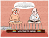 Cartoon: Stippvisite... (small) by markus-grolik tagged scholz,indienbesuch,modi,indien,deutschland,russland,gas,oel,putin,ukrainekrieg,wirtschaft,schwellenlaender