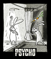 Cartoon: Thriller (small) by markus-grolik tagged alfred hitchcock film kino thriller norman bates gemüse karotte hollywood dusche klassiker grolik cartoon