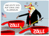 Cartoon: Trump kündigt neue Zölle an (small) by markus-grolik tagged trump,maga,zoll,zoelle,strafzoelle,handelskrieg,us,usa,wirtschaft,industrie,stahl,aluminium,china,kanada,mexiko,brasilien