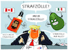 Cartoon: Trumps Handelskrieg... (small) by markus-grolik tagged handelskrrieg,strafzölle,usa,us,mexiko,kanada,zollandrohung,konsum,produkte,bitcoinn,zoll,gegenzoll,wirtschaft,avocado,bier,bourbon,trudeau