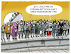 Cartoon: Warnstufe... (small) by markus-grolik tagged risikokontakt,corona,app,warnung,pandemie,nahverkehr