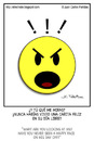 Cartoon: Never (small) by Juan Carlos Partidas tagged happy,face,smiling,unhappy,upset,angry,carita,feliz,infeliz,enfado,molestia,caracter,yellow