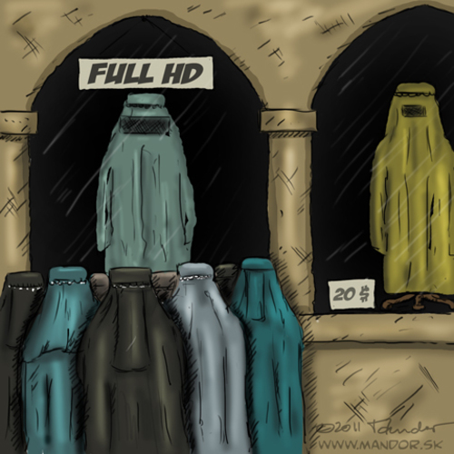 Cartoon: Burka HD (medium) by Mandor tagged burka,hd,fashion