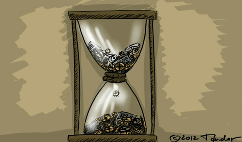 Cartoon: Recycle. Tempus fugit. (medium) by Mandor tagged clockwork,recyclation