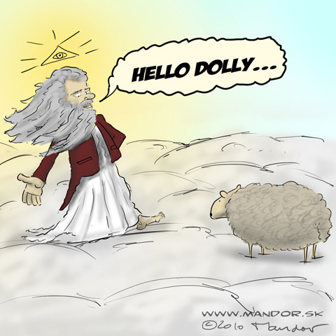 Cartoon: RIP Dolly (medium) by Mandor tagged hello,dolly,sheep,clone