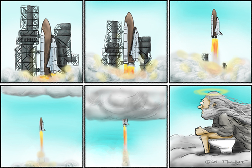 Cartoon: The very last mission (medium) by Mandor tagged space,shuttle,last,mission