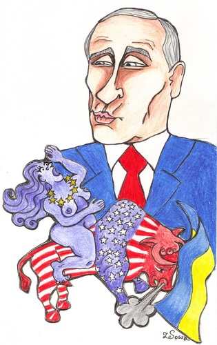 Cartoon: Europe kidnaped by ZeUS (medium) by navojca tagged mythology,putin,usa,europe,crisis,ukraine