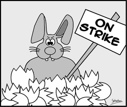 Cartoon: strike 3 (medium) by Thamalakane tagged bunny,easter,botswana,strike
