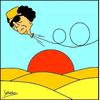 Cartoon: deflating (small) by Thamalakane tagged libya,gadaffi,balloon