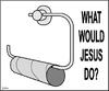 Cartoon: What would Jesus do? (small) by Thamalakane tagged toilet,paper,roll,jesus,empty,religion,blasphemy