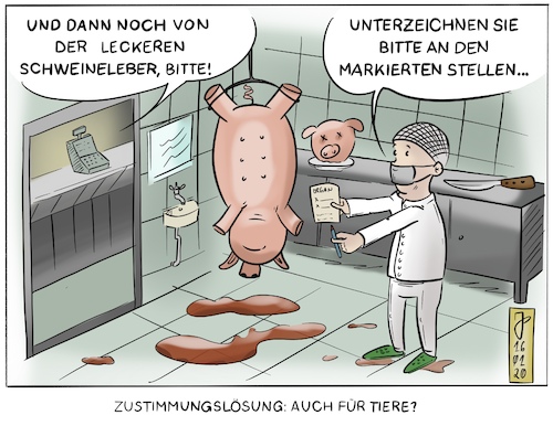 Cartoon: Zustimmungslösung (medium) by Justen tagged organspende,spahn,organspende,spahn