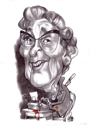 Cartoon: Agatha Christie (medium) by Szena tagged agatha,christie,england,crime,writer,novels,short,stories,plays