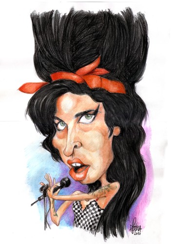 Cartoon: Amy Winehouse (medium) by Szena tagged controversy,music,amy,winehouse,drog,singer,celeb,grammy,soul,jazz,rhythm,blues