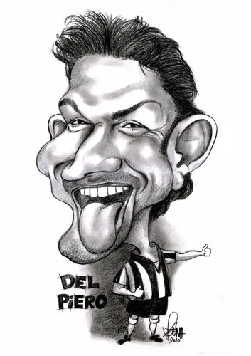 Cartoon: Del Piero (medium) by Szena tagged cartoon,del,piero,football,italia,juventus