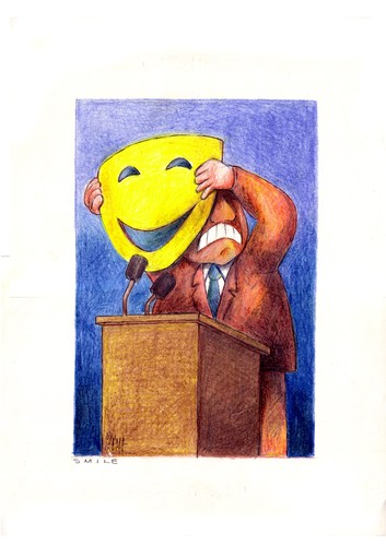 Cartoon: smile (medium) by Szena tagged smile,politics,lying,politicians