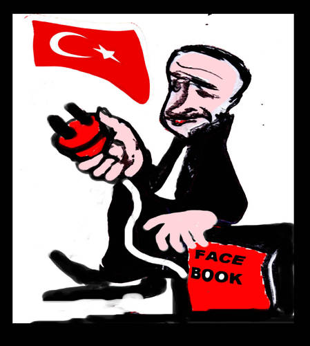 Cartoon: Erdogan gegen facebook (medium) by reflector tagged erdogan,facebook,youtube