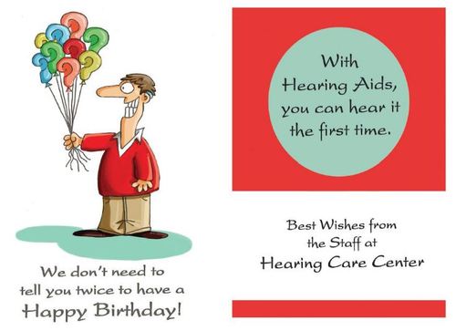 Cartoon: Birthday Card 2015 (medium) by Hearing Care Humor tagged hearingaid,hardofhearing,hearing,hearingloss,birthday