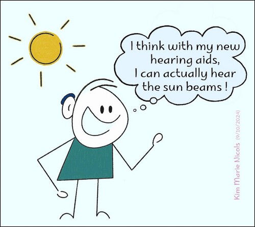 Cartoon: Noise from the Sun (medium) by Ears and Hearing Humor tagged ears,hearingaids,hear,sun,sunbeams