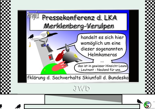 Cartoon: Ski_und_Jodel_gut (medium) by user unknown tagged merkel,helm,neuland,ski,skiunfall,unfall,helmkamera