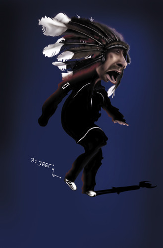 Cartoon: Jay Kay (medium) by jaime ortega tagged jamiroquai,kay,jay