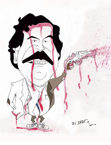 Cartoon: Pablo Escobar (medium) by jaime ortega tagged capo,mafia,pablo,escobar,narcotrafico,drogas,colombia