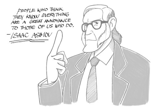 Cartoon: Isaac Asimov (medium) by BDTXIII tagged isaacasimov,bdtxiii